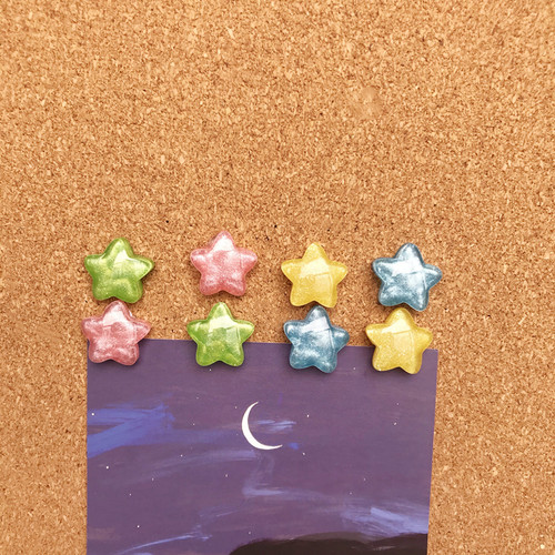 一套8个新款五角星毛毡板图钉