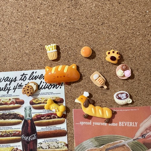 10个装卡通小狗仿真食物图钉毛毡板装饰办公用品照片墙ins软木板