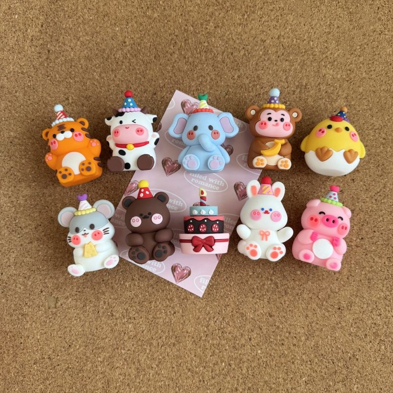 卡通立体小熊兔子生日图钉照片留言毛毡板按钉软木板幼儿园办公钉