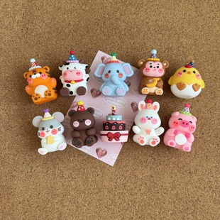 卡通立体小熊兔子生日图钉照片留言毛毡板按钉软木板幼儿园办公钉