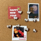 10个装 饰办公用品软木板照片钉按钉 银色爱心图钉毛毡板创意ins装