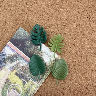 4个装创意龟背叶子图钉软木板工字钉幼儿园个性ins照片墙毛毡板