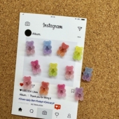 12个装 创意小熊图钉软木板工字钉墙钉幼儿园创意ins照片墙毛毡板