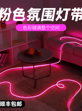 氛围灯带紫色粉色玫红客厅卧室情趣夫妻调情夜灯220vled氛围灯条