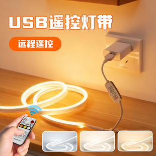 遥控灯带床头氛围睡眠无线自粘带开关可调节亮度卧室宿舍小夜灯