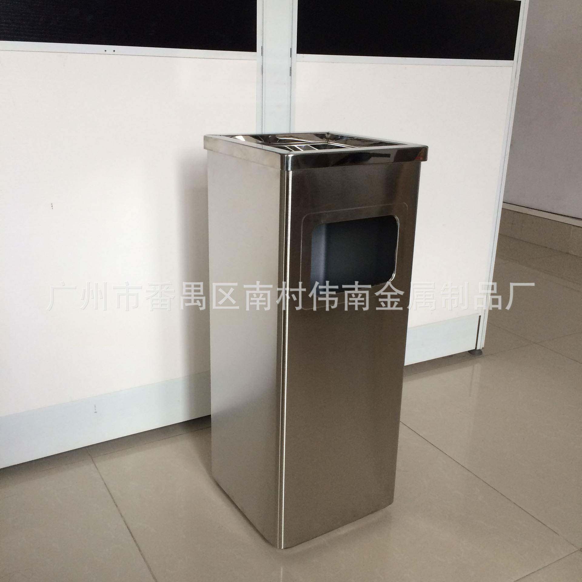 厂家直销商场宾馆休闲公场所写字楼电梯走廊正方形不锈钢垃圾桶