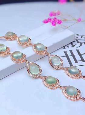 S925纯银宝石翡翠玉髓手链