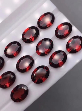 天然莫桑比克鸽血红石榴石戒面裸石深红色可镶嵌戒指吊坠本店空托