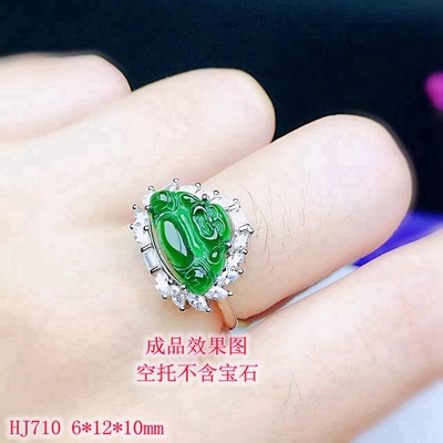 定制佛公戒指空托其他纯银