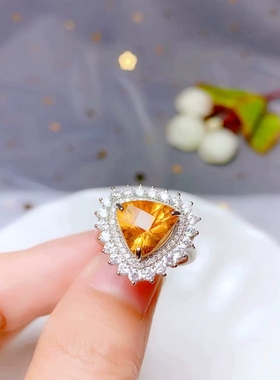 s925银三角形戒指多尺寸空托