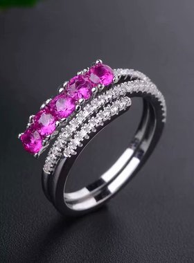 豪华群镶裸石百搭戒指空托