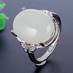 S925银女款戒指空托大尺寸15*20 12*16 10*14mm来石代镶嵌翡翠等