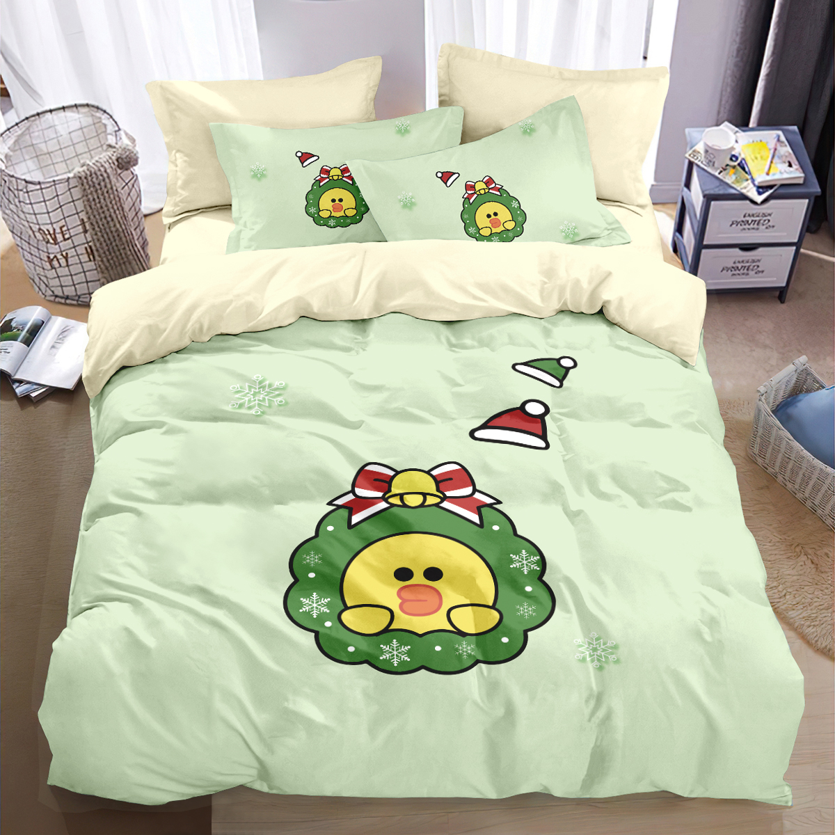 莎莉鸡四件套纯棉床单床笠