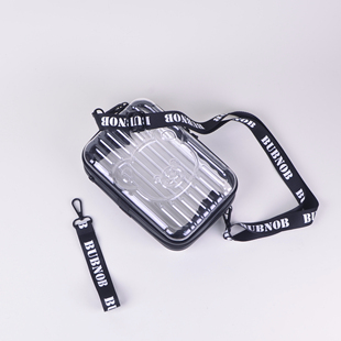 透明斜挎包防水手机包可爱小熊果冻包硬壳化妆包单肩包手拿小包包