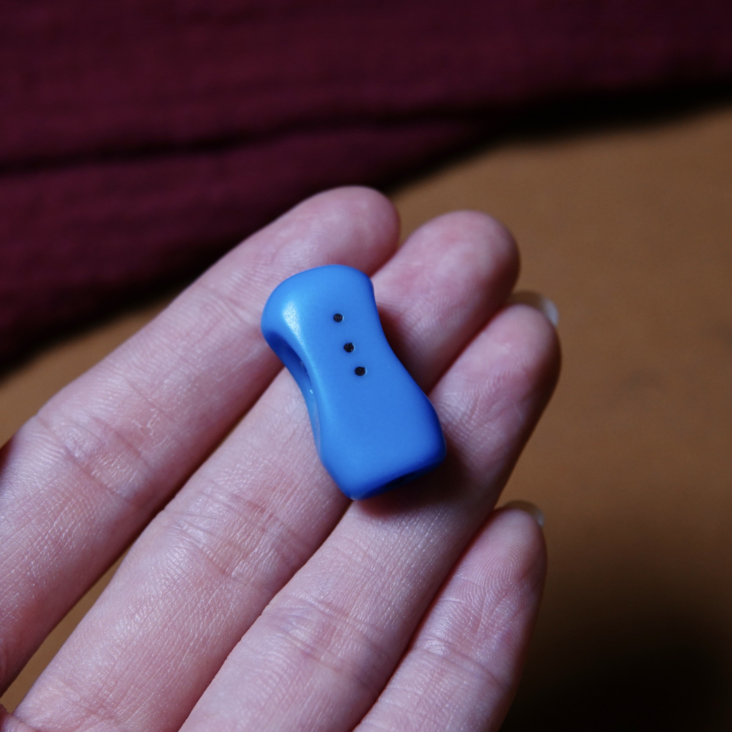 牧区蓝色树脂料器一体式三通佛头配件文玩纯手工DIY念珠束尾配饰