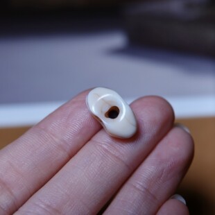 一物一图猛犸牙老高白金刚杵配珠大压痕全品超润文玩DIY念珠百搭