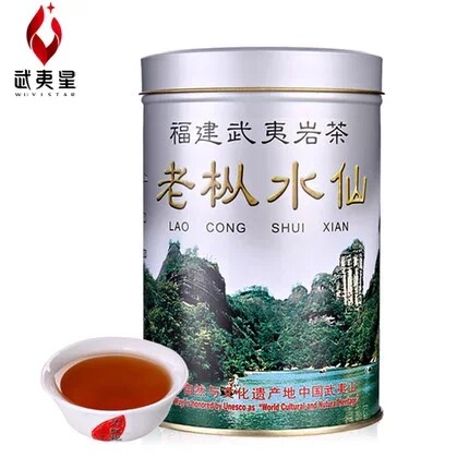 武夷星老枞水仙 武夷岩茶125克银罐 大红袍水仙罐装乌龙茶