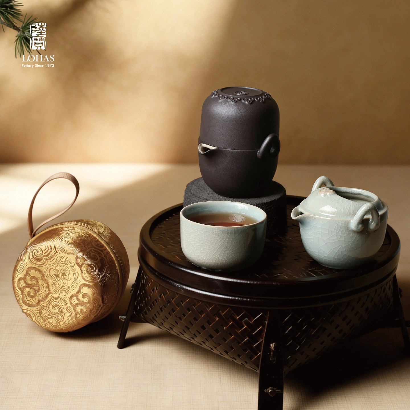 陆宝陶瓷旅行茶具套装便携随泡
