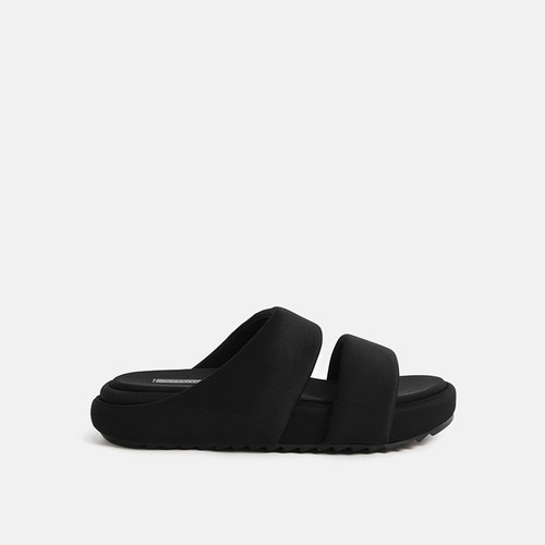 ZABA TANA 2025夏季新款绸缎凉拖松糕底厚底拖鞋女外穿时尚一字拖