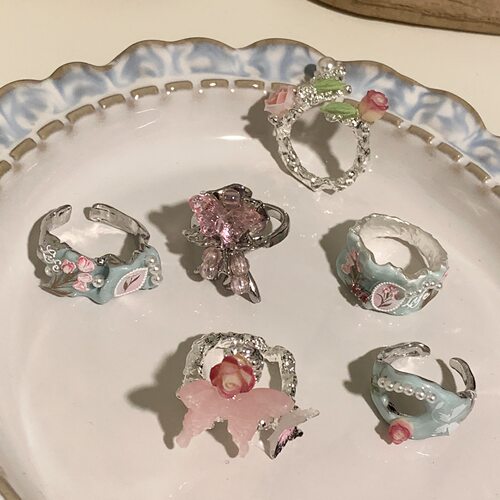 小众设计珐琅ins金属甜美
