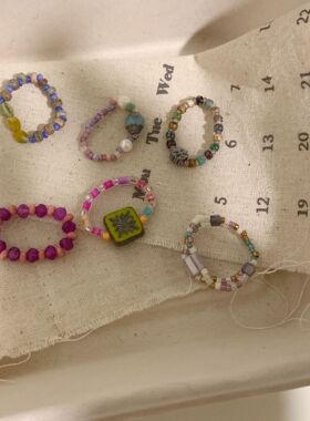 捷克串珠戒指复古2595