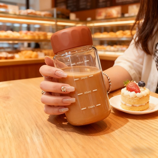 迷你玻璃杯家用耐高温胖胖杯便携小水杯摇摇杯子牛奶咖啡杯豆浆杯