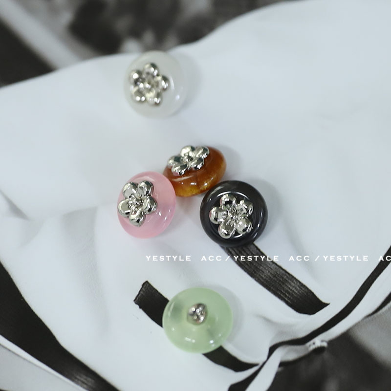 YES艺森双拼银花树脂纽扣简约风