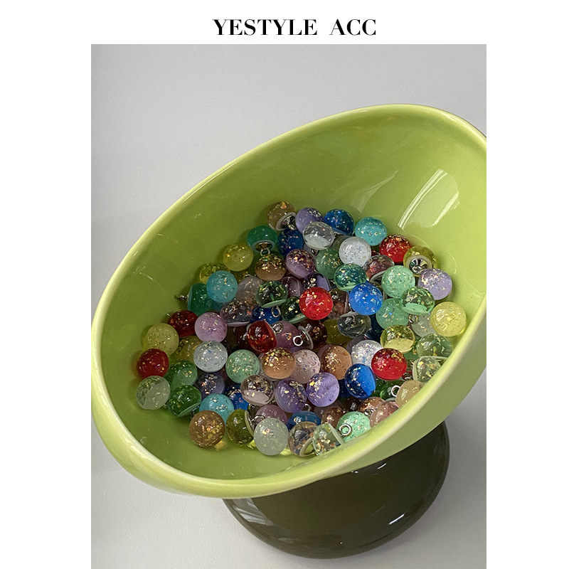 YES艺森金箔透明珠子金属底座纽