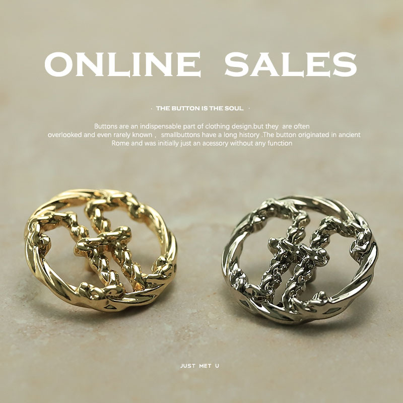 【艺森】镂空金属纽扣小香极简风