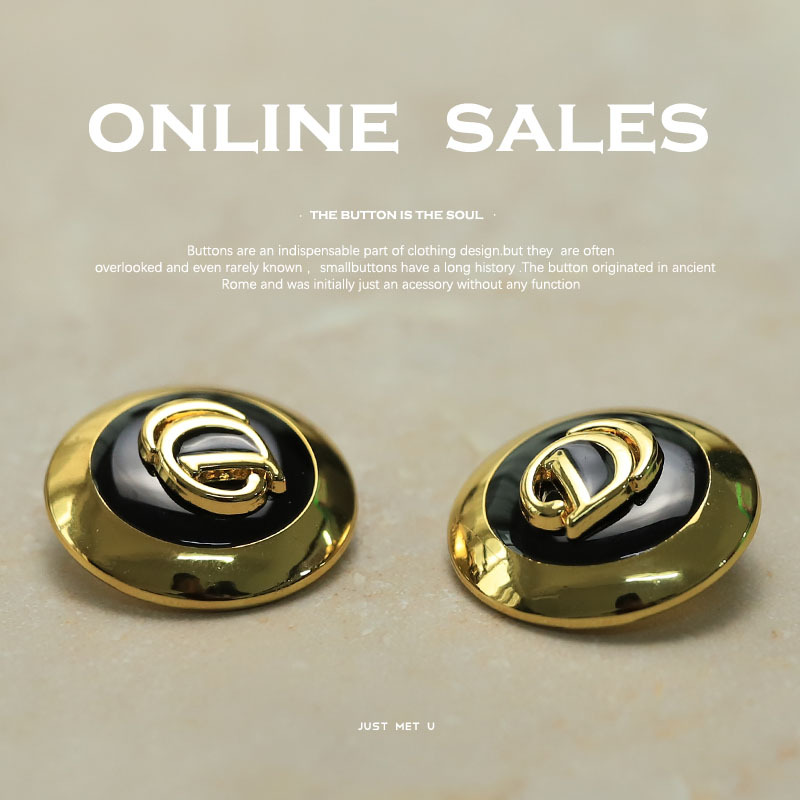 【艺森】字母D金属纽扣小香欧美