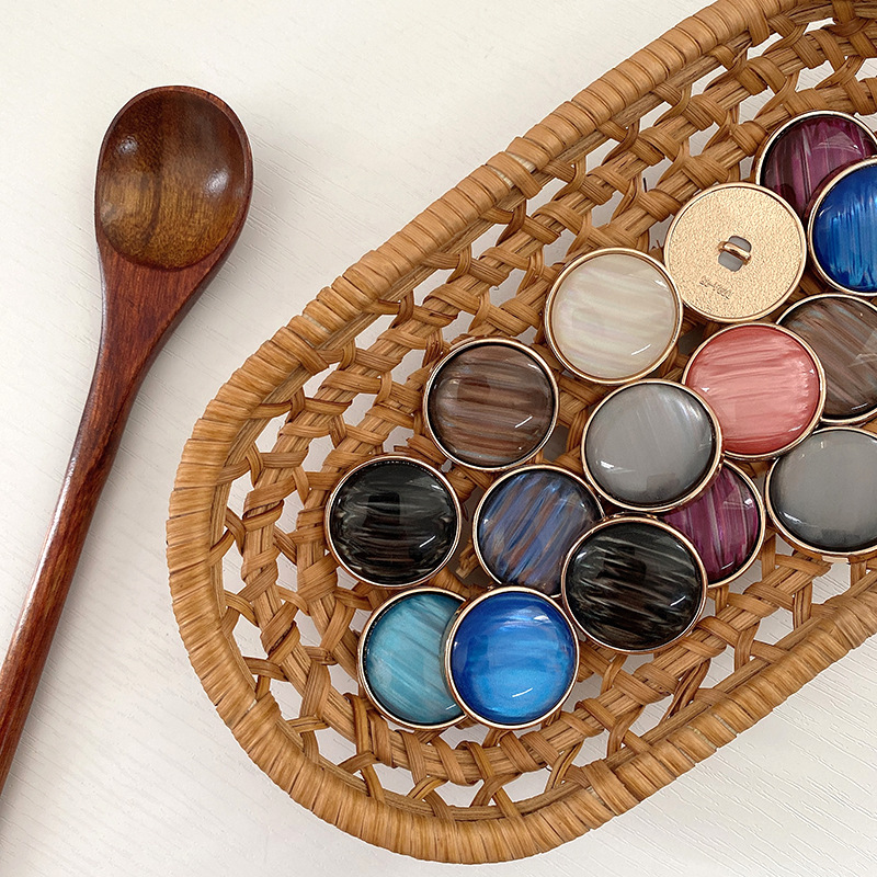 艺森ESSTUDIO细边珠光金属钮扣金