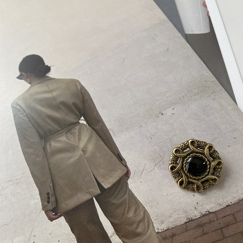 艺森ESSTUDIO复古做旧纽扣金属中