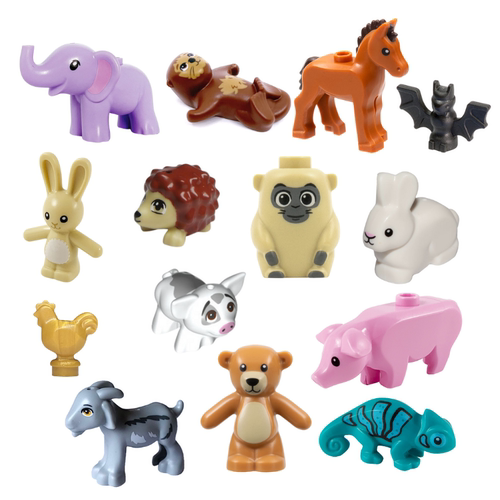乐高lego动物小马小兔子刺猬