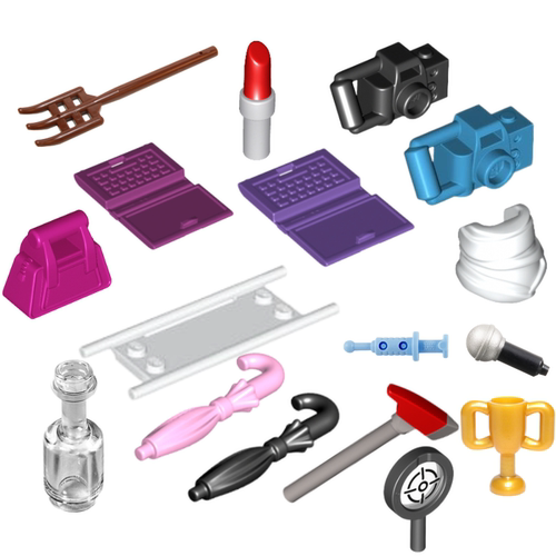 乐高LEGO人仔手持配件草耙子