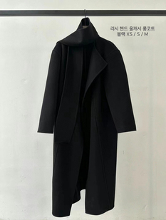 blossom 气质围脖双面羊绒大衣女长款外套