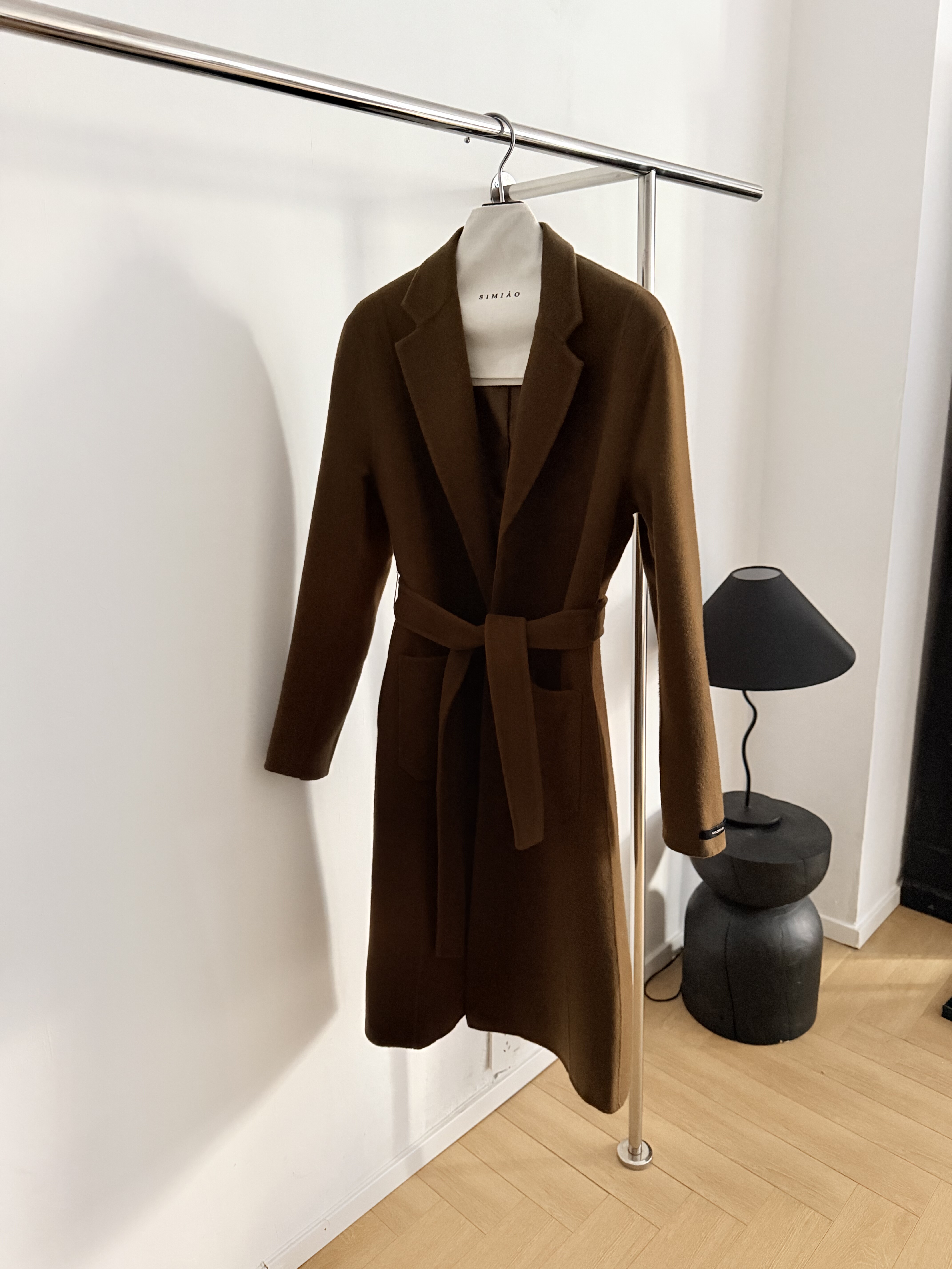 咖啡色气质腰带双面呢大衣女中长款,女装/女士精品,毛呢外套,淘宝优惠券,粉丝福利购,淘宝优惠卷