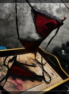 软杯女士法式风蕾丝边内衣内裤