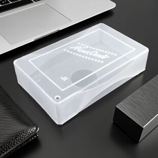 100张名片 透明塑料名片盒卡片合纸张收纳盒大盒子名片盒子透明装