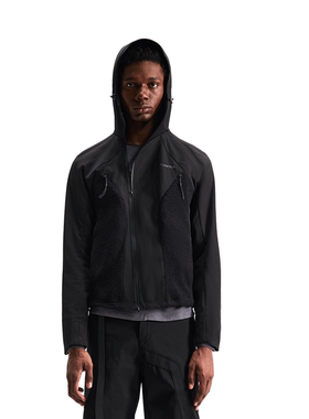 BEVAN UPI陨黑 斜拉链拼接轻量防泼水连帽运动软壳冲锋夹克