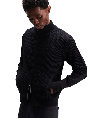 BEVAN UP|陨黑 呼吸镂空3D网织立领针织毛织夹克