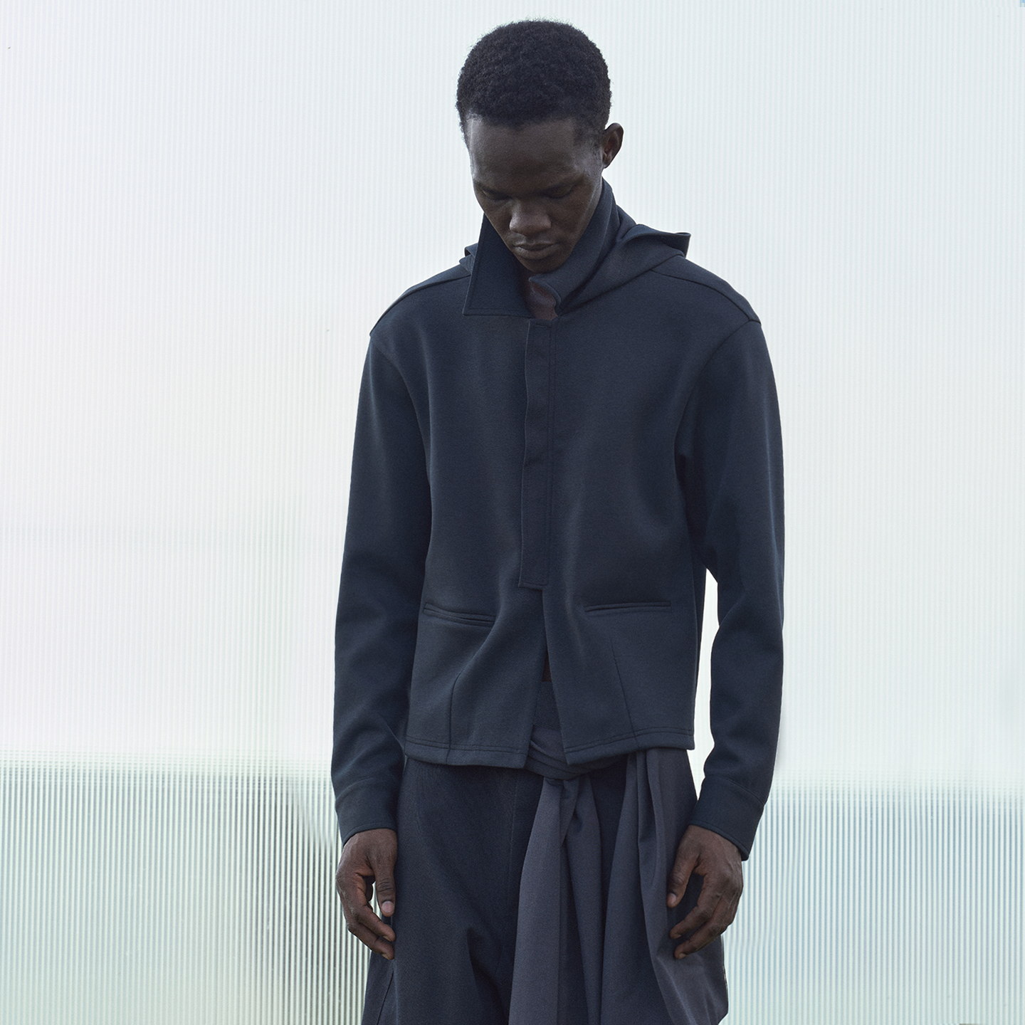 BEVANUP|森灰半拉链连帽卫衣