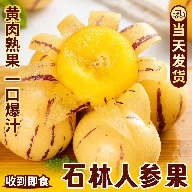 人参果新鲜水果云南石林树上熟人叁果圆果人生果5斤低糖黄肉大果