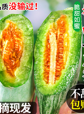 现摘羊角蜜甜瓜新鲜水果香瓜10山东当季脆甜蜜瓜时令水果整箱包邮