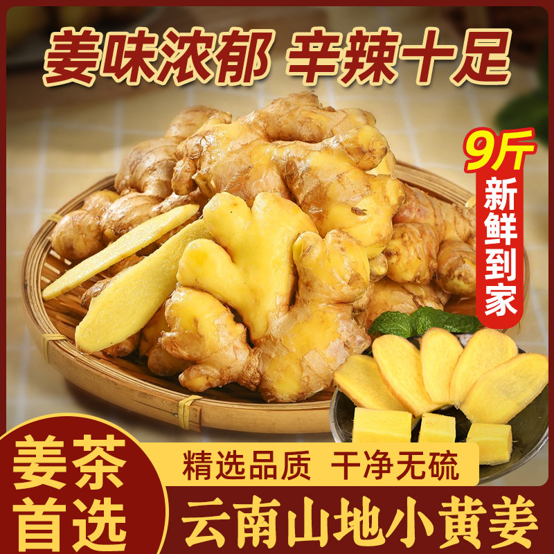 2025新云南小黄姜红河新鲜生姜老姜现挖高山沙姜土姜种子蔬菜9斤