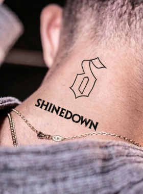 【3张】Shinedown 摇滚乐队组合草本纹身贴锁骨脖子防水贴纸