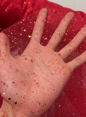 亮闪闪大红色软网头纱硬纱舞台装饰婚庆头纱拍摄道具婚礼diy手工