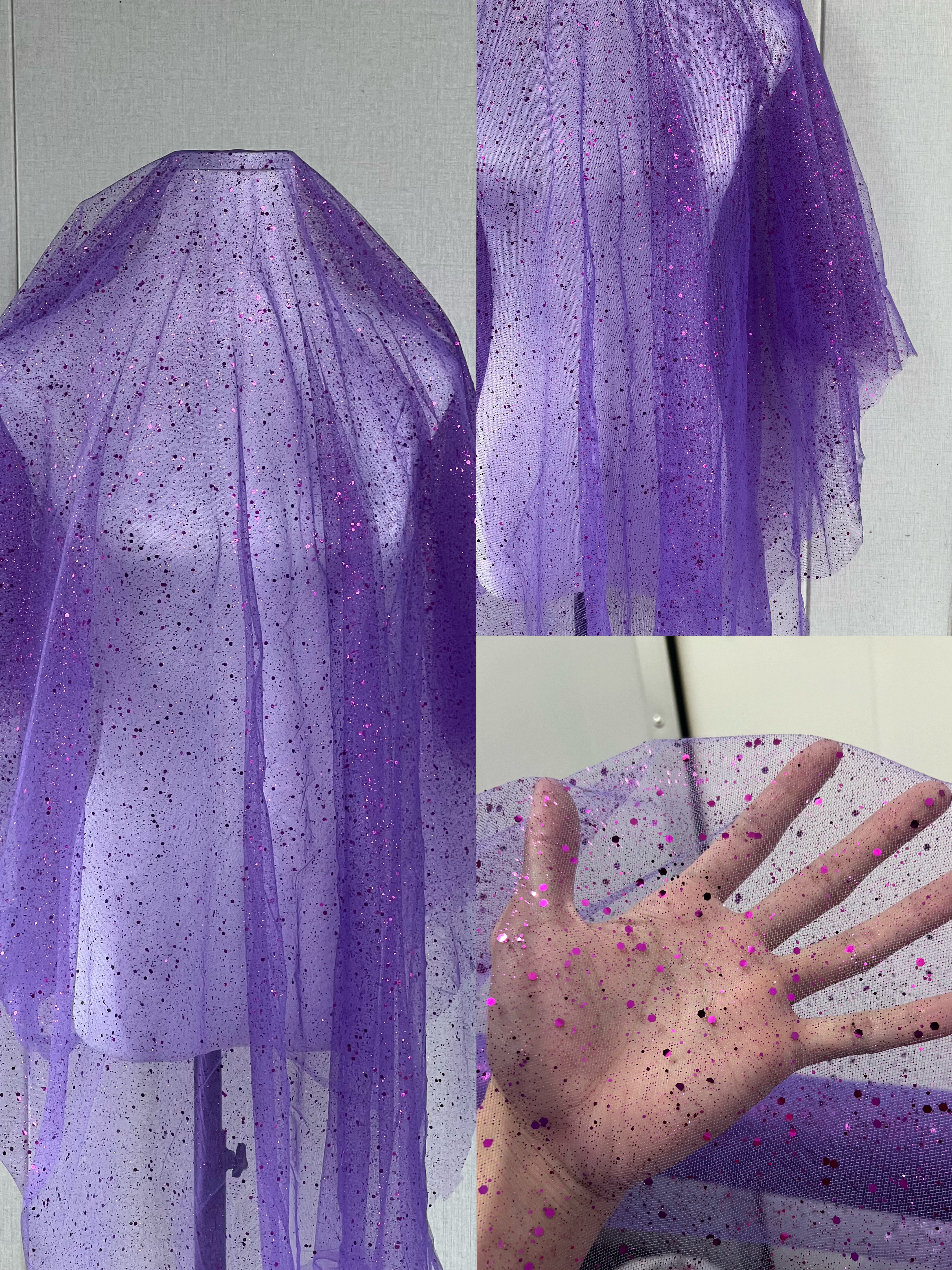 婚庆头纱布料礼服网纱摄影道具布料婚礼DIY舞台布置手工婚纱紫色