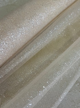 香槟酒红蓝色亮片纱烫银网纱婚纱礼服头纱蓬蓬裙面料婚庆背景亮纱