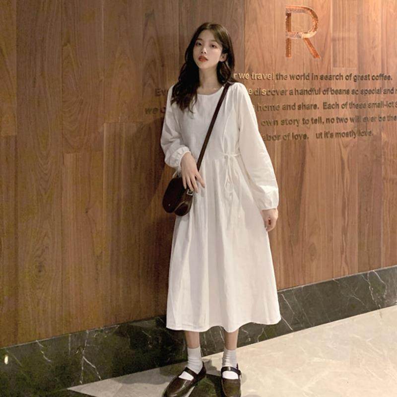白色连衣裙女春秋装气质2020新款秋冬法式长袖收腰显瘦打底长裙子|ruв категории плесень играть/Аниме/вокруг/cos/настольные игры, Косплей одежды/реквизит/услуги, Косплей женской одежды - от Buy2taobao.com для оказания профессиональной услуги покупки агента Taobao