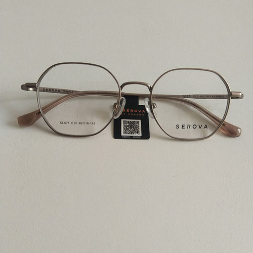 棕色轻钛合金施洛华近视眼镜架